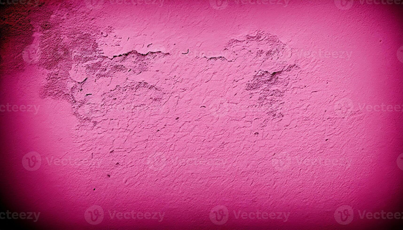 AI generated A pink wall with a patch of peeling or damaged texture, Grunge background with old stucco wall texture of magenta color photo