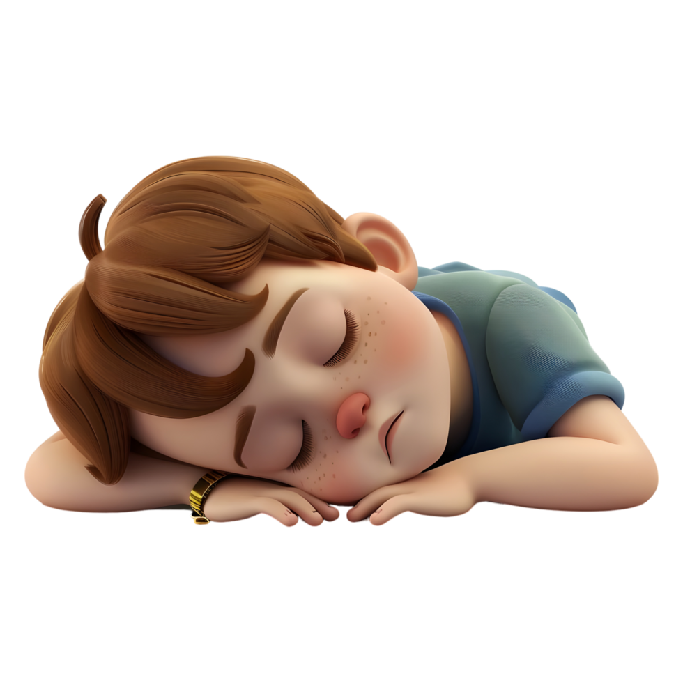 AI generated 3D Rendering of a Cartoon of Man Sleeping on Transparent Background - Ai Generated png
