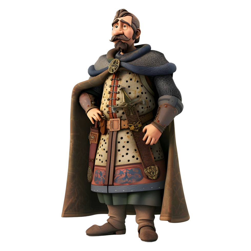 AI generated 3D Rendering of a Cartoon of King Arthur Pendragon on Transparent Background - Ai Generated png