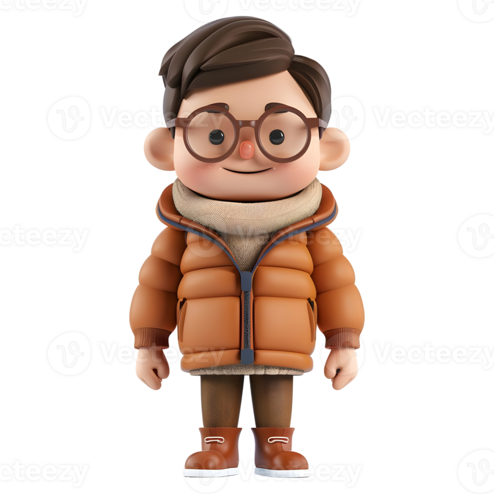 AI generated 3D Rendering of a Cartoon of Cute Young Boy Standing on Transparent Background - Ai Generated png