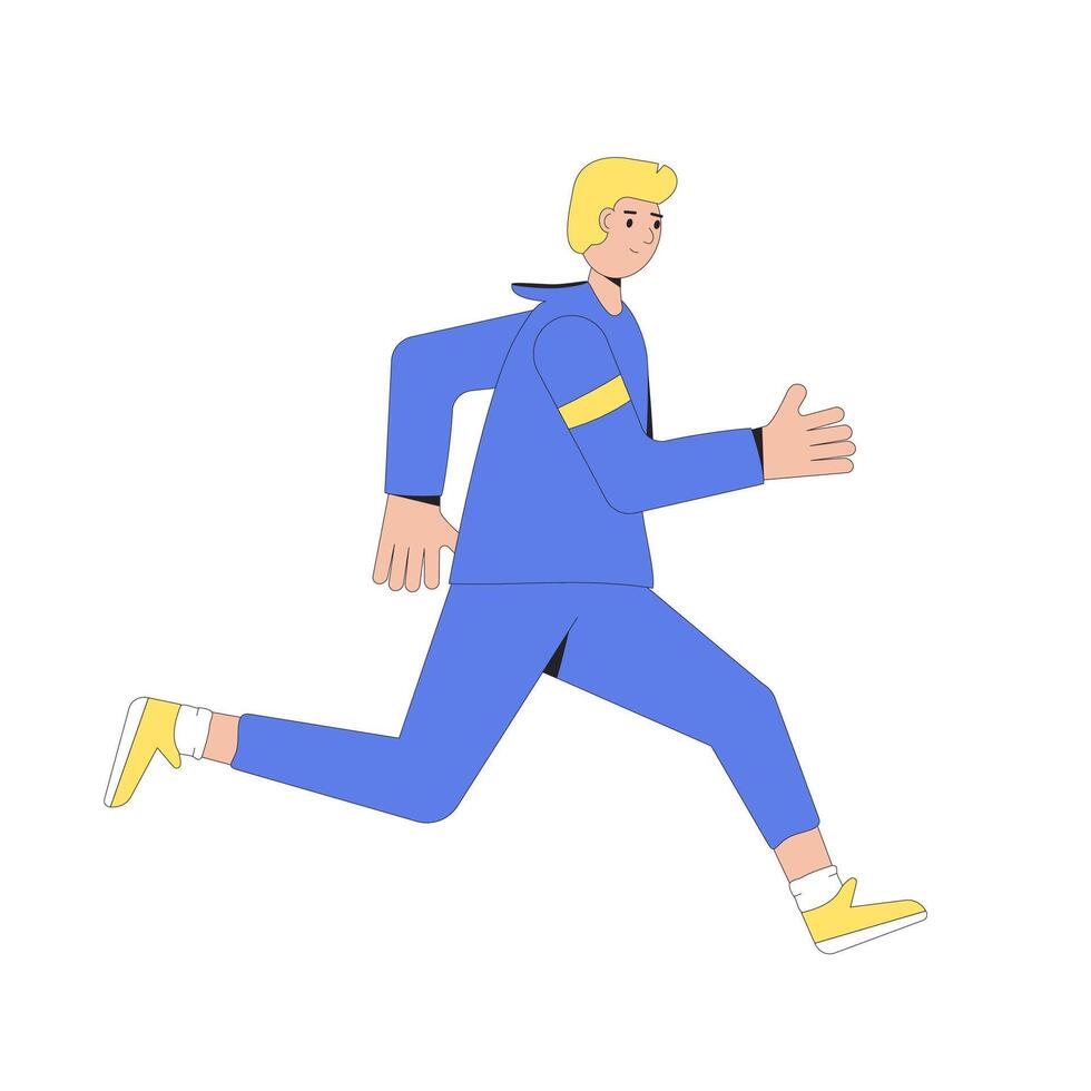 Runner. Jogger. young man wearing in sports clothses. vector