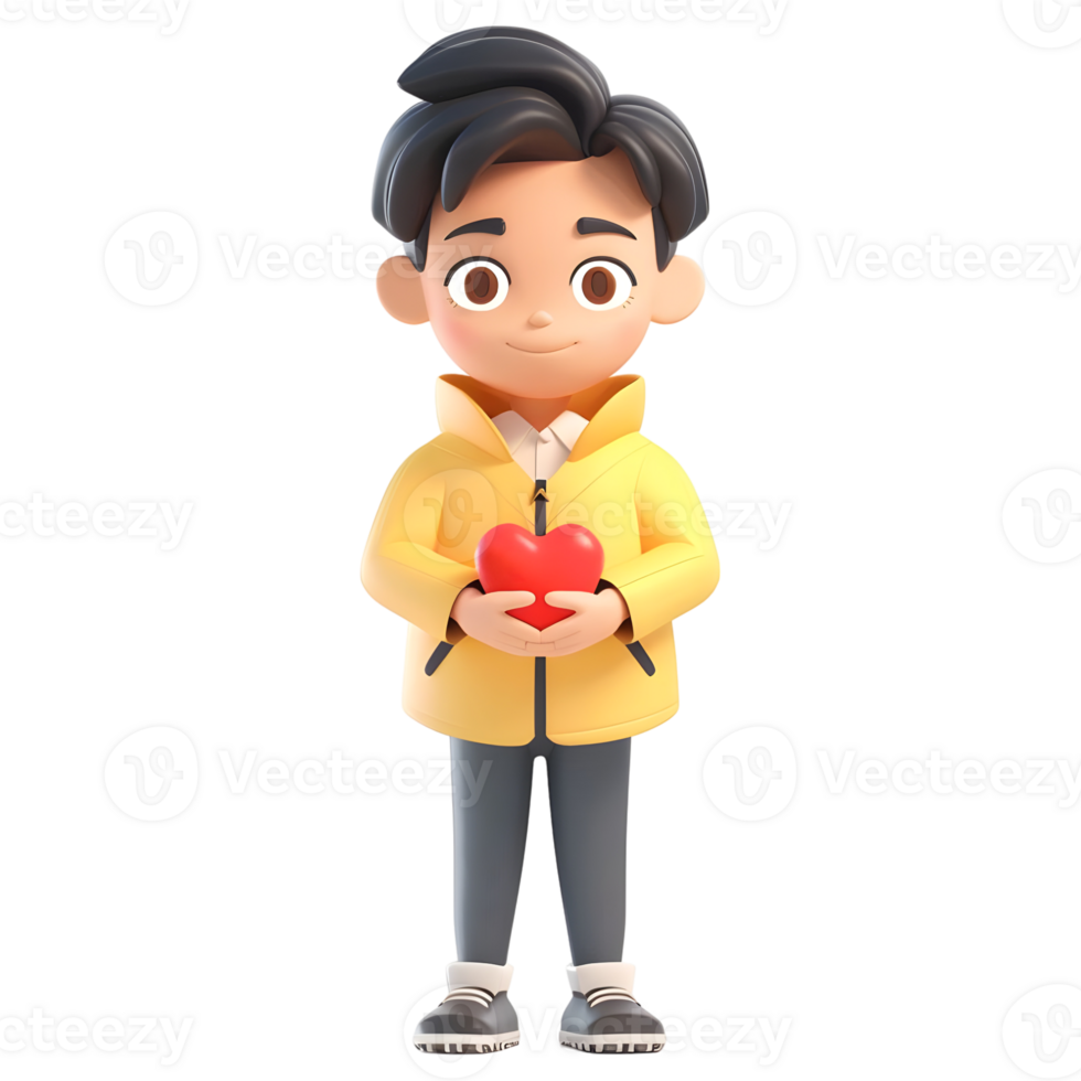 AI generated 3D Rendering of a Cartoon of Cute Young Girl Standing on Transparent Background - Ai Generated png