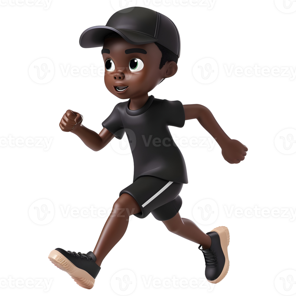 AI generated 3D Rendering of a Cartoon of Athlete Man Running Fast on Transparent Background - Ai Generated png