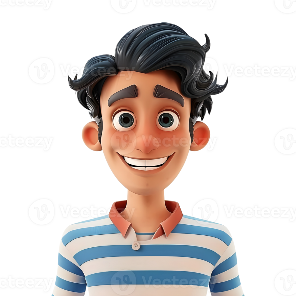 AI generated 3D Rendering of a Cartoon of Boy Standing Alone on Transparent Background - Ai Generated png