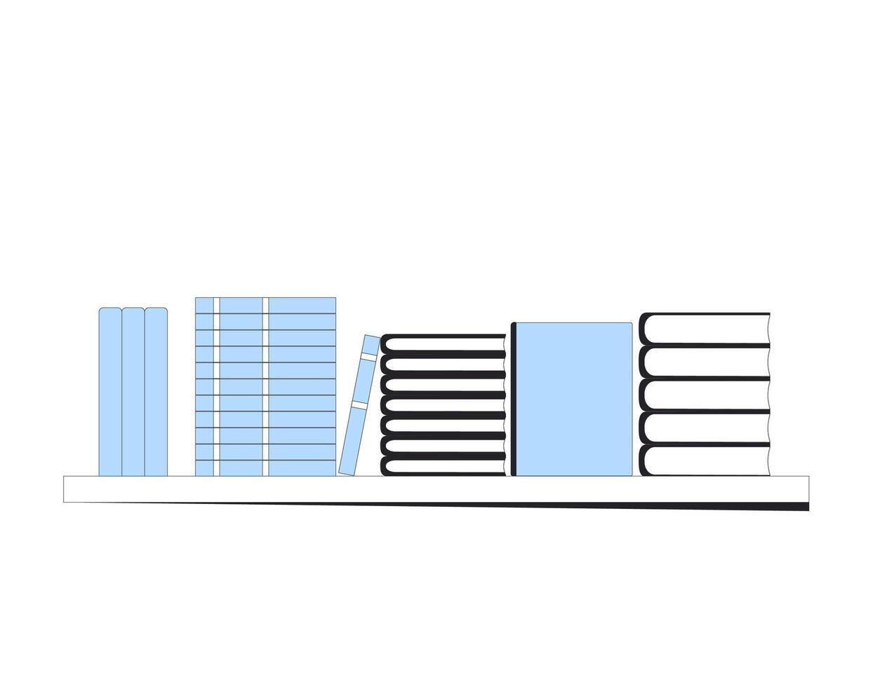Book shelf. Knowledge, education, learning symbol. Stack of novels, nonfiction. vector