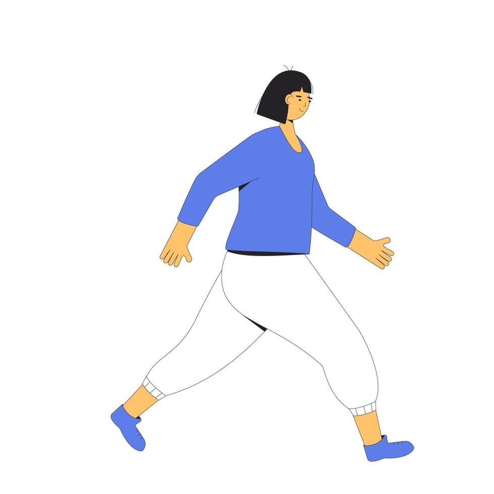 Runner. Joggers. Young woman in spors clothes. vector