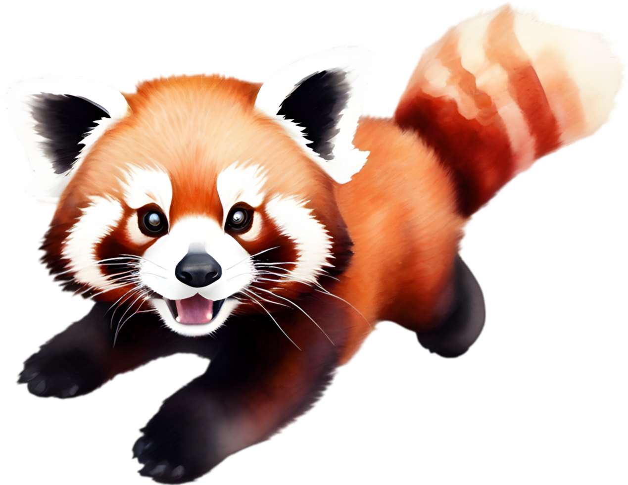 AI generated Watercolor painting of a cute Red Panda. png