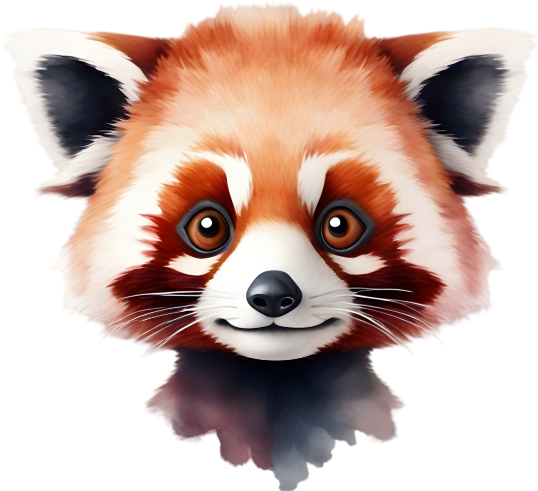AI generated Watercolor painting of a cute Red Panda. png