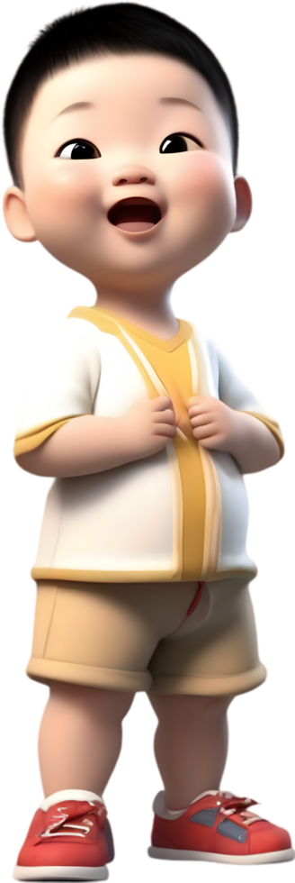 AI generated 3D cute cartoon child icon. png