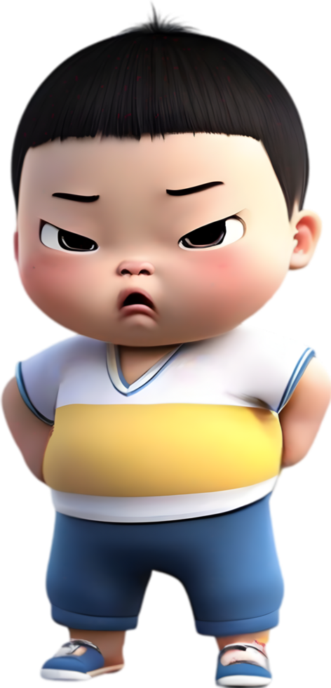 AI generated 3D cute cartoon child icon. png