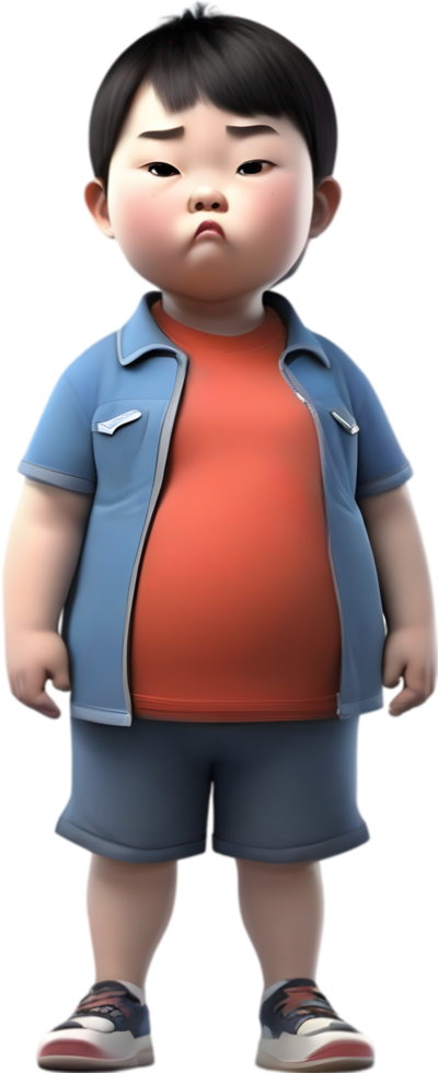 AI generated 3D cute cartoon child icon. png