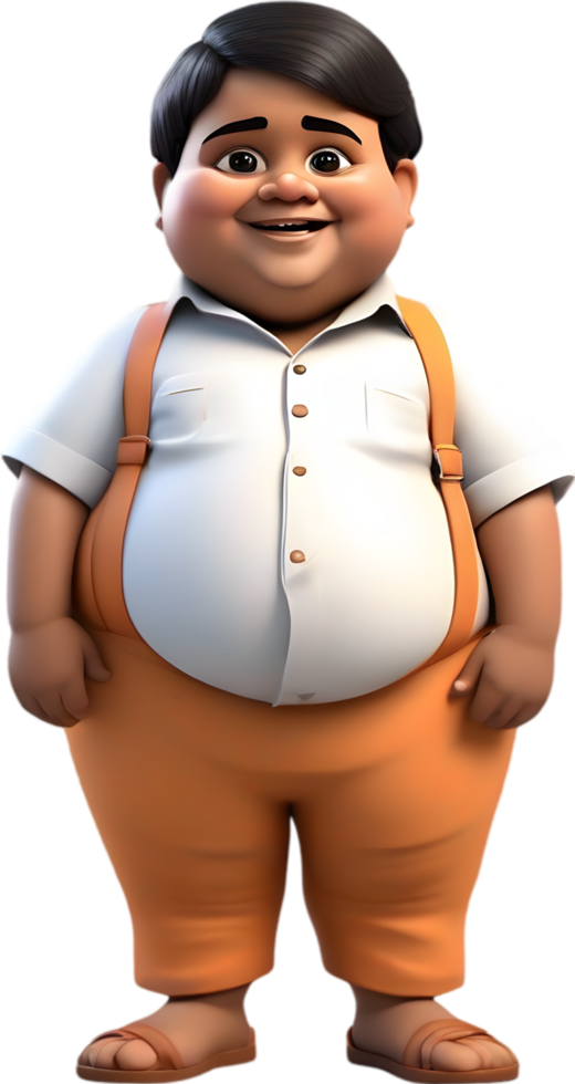AI generated 3D cute cartoon child icon. png