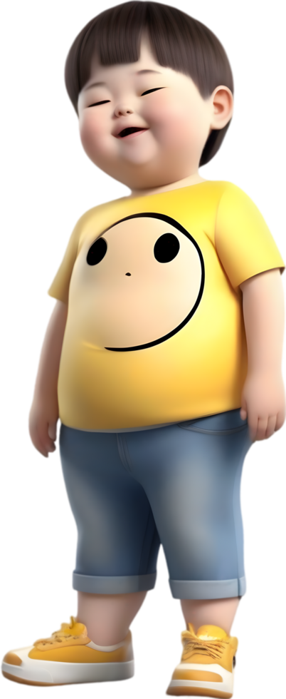 AI generated 3D cute cartoon child icon. png