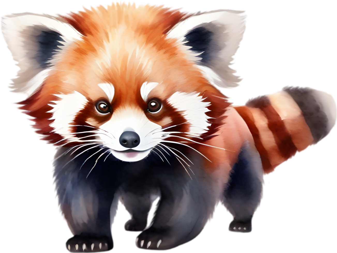 AI generated Watercolor painting of a cute Red Panda. png