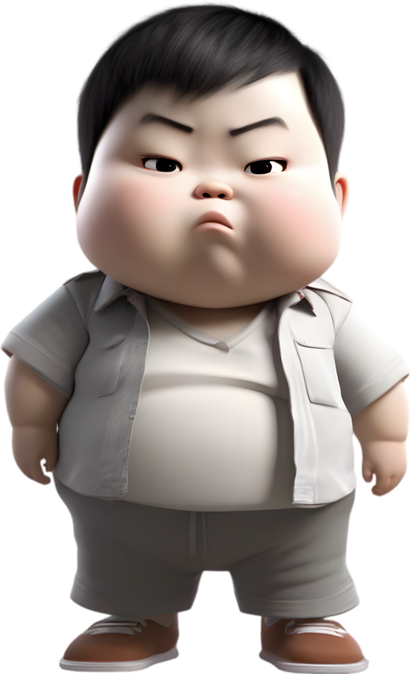 AI generated 3D cute cartoon child icon. png