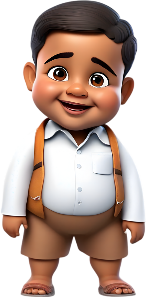 AI generated 3D cute cartoon child icon. png
