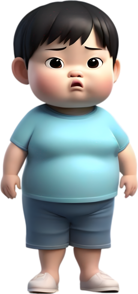 AI generated 3D cute cartoon child icon. png