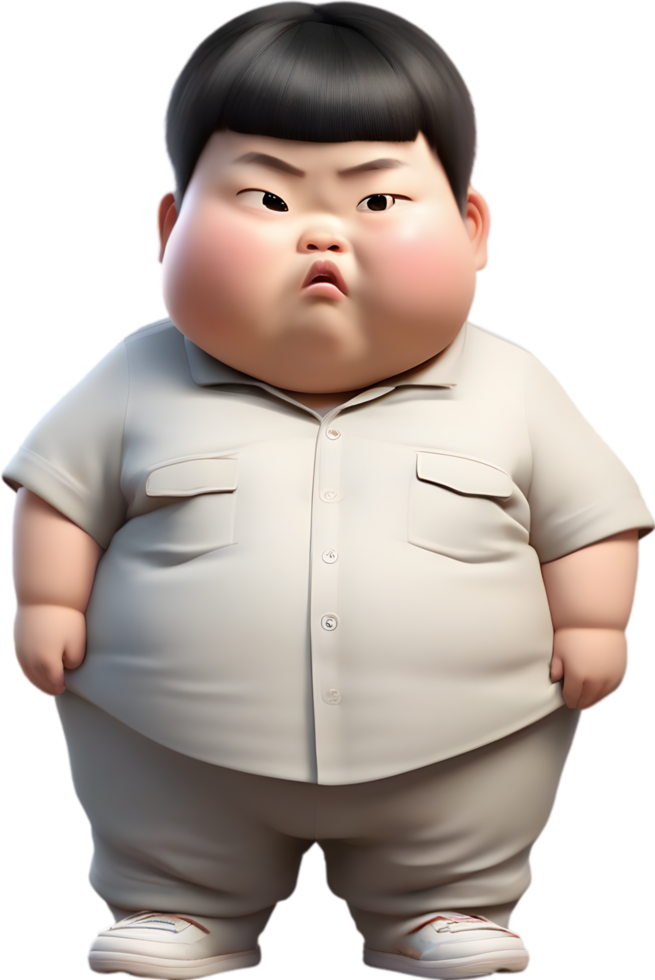 AI generated 3D cute cartoon child icon. png