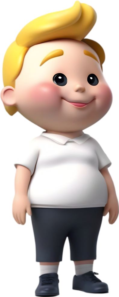 AI generated 3D cute cartoon child icon. png