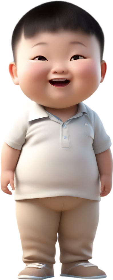 AI generated 3D cute cartoon child icon. png