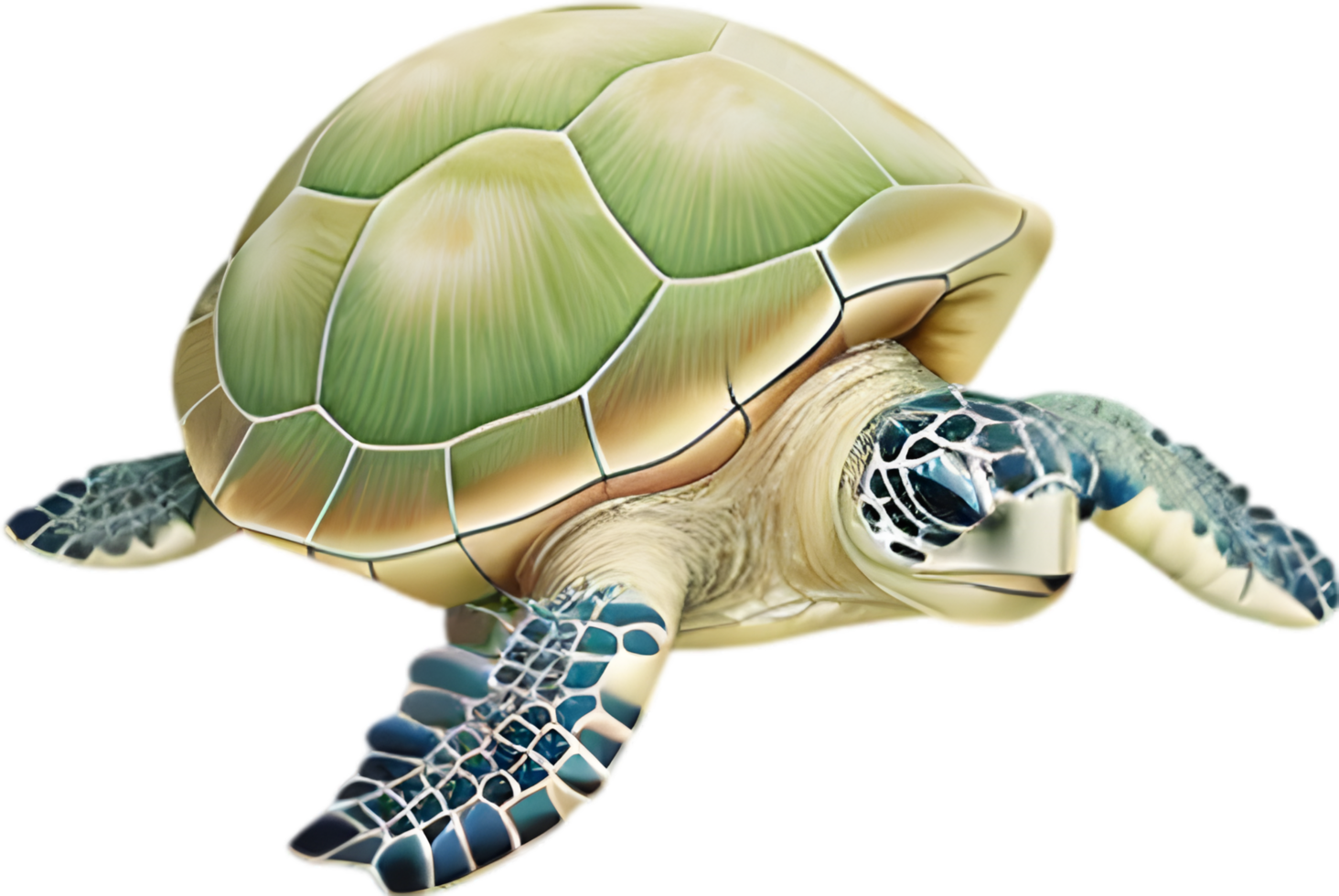 AI generated Close-up of a cute cartoon Sea Turtle Icon. png