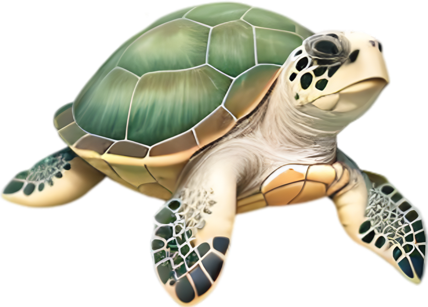 AI generated Close-up of a cute cartoon Sea Turtle Icon. png