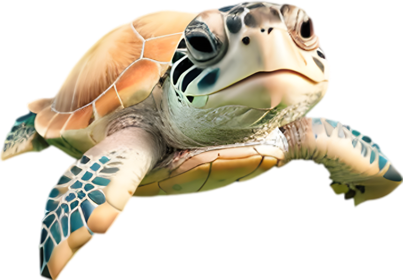 AI generated Close-up of a cute cartoon Sea Turtle Icon. png