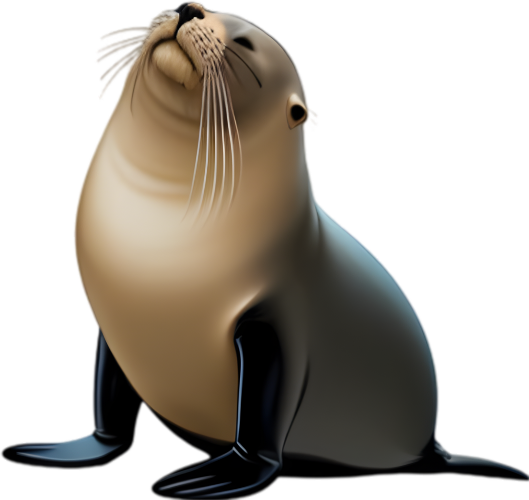 AI generated Close-up of a cute cartoon Sea Lions Icon. png
