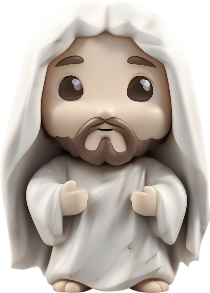 ai gegenereerd detailopname van schattig tekenfilm Jezus Christus icoon. png