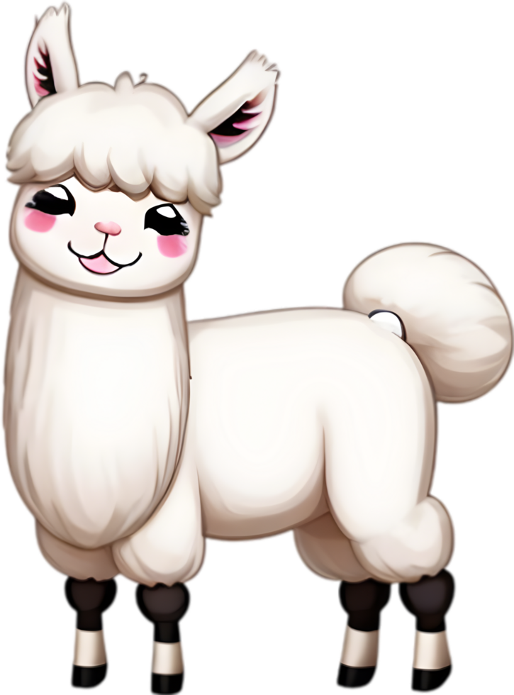 AI generated Close-up of a cute cartoon llama icon. png