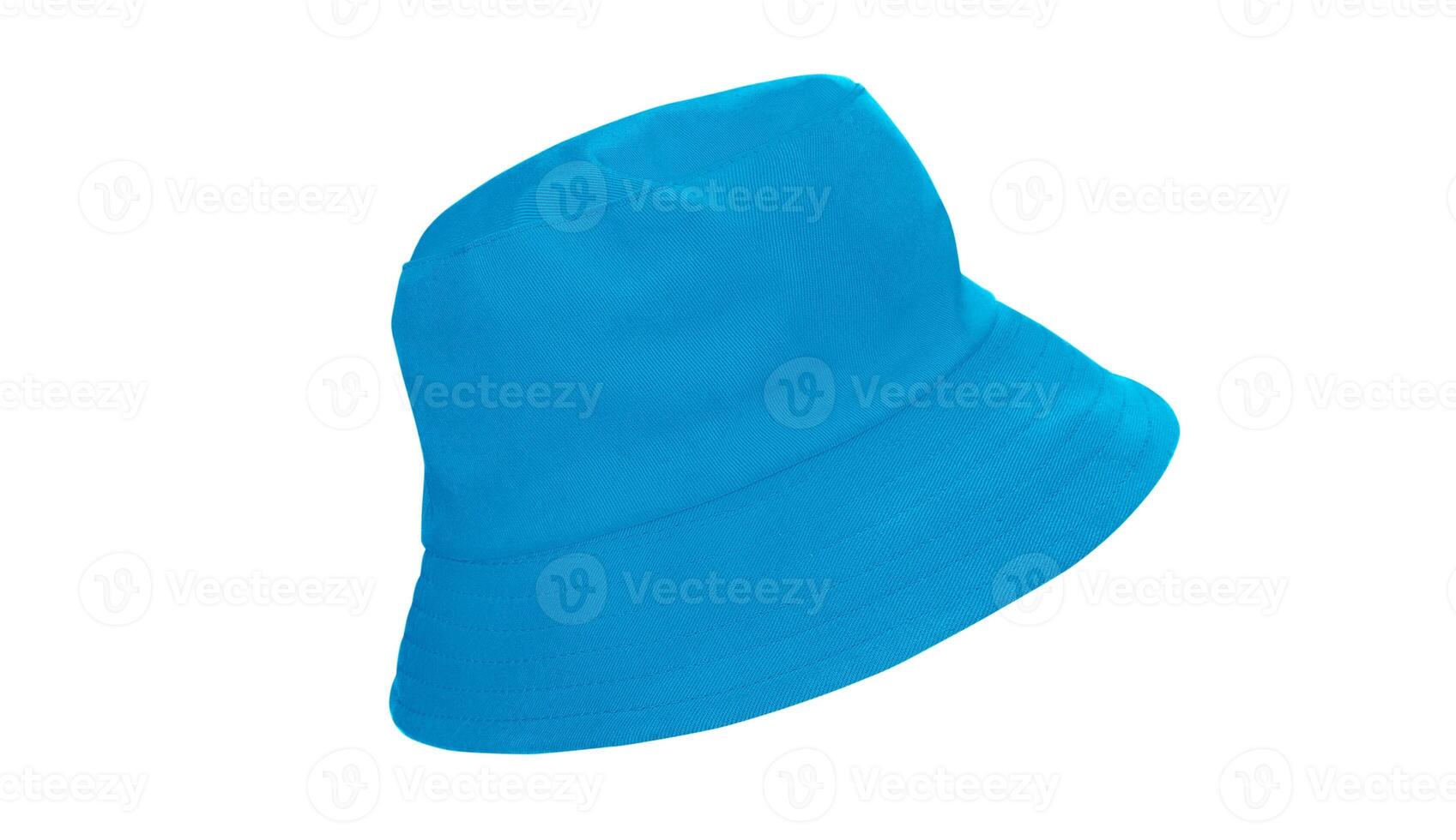 Blue bucket hat isolated on white background photo