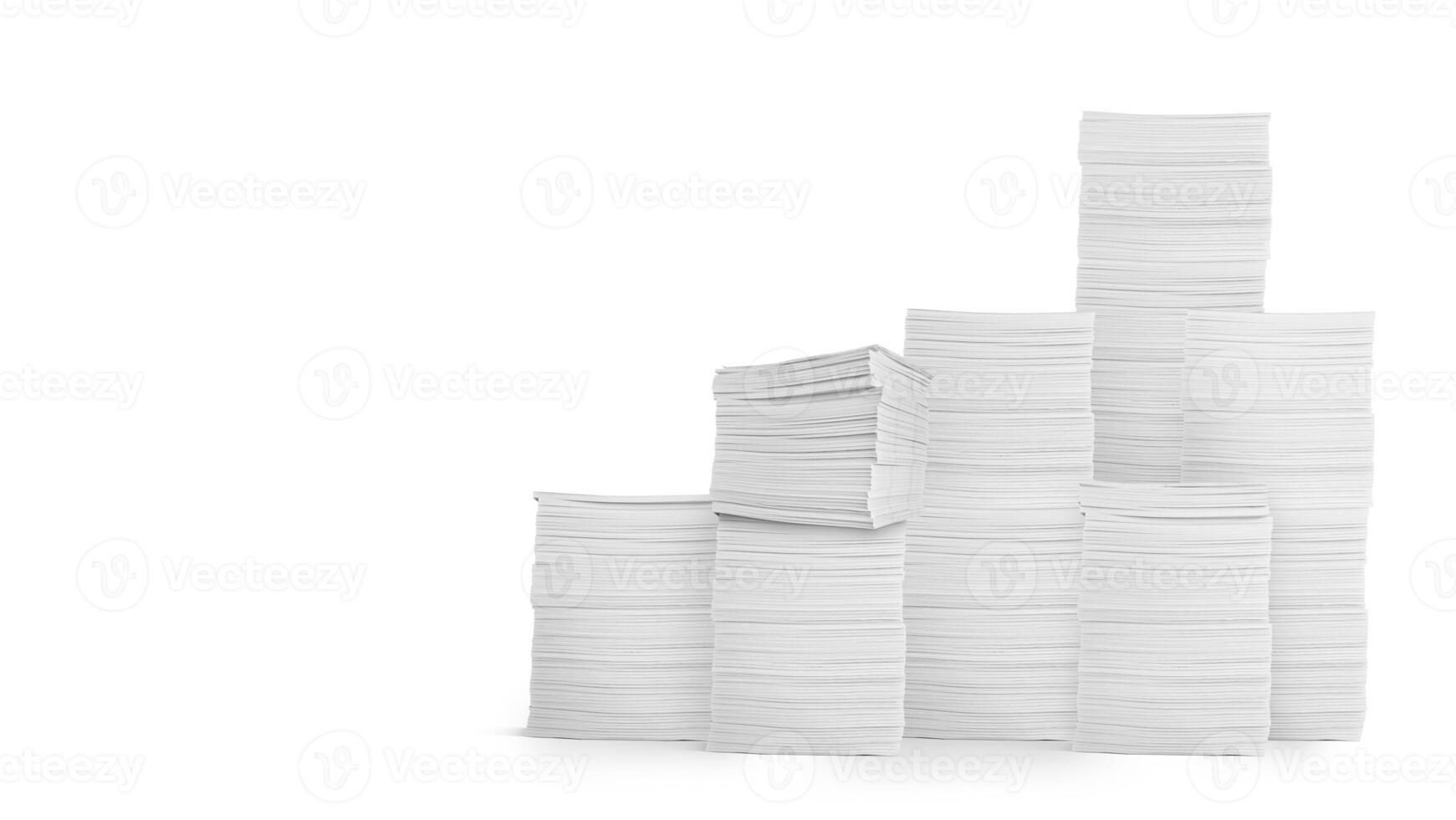 stack of papers isolated on a white background photo
