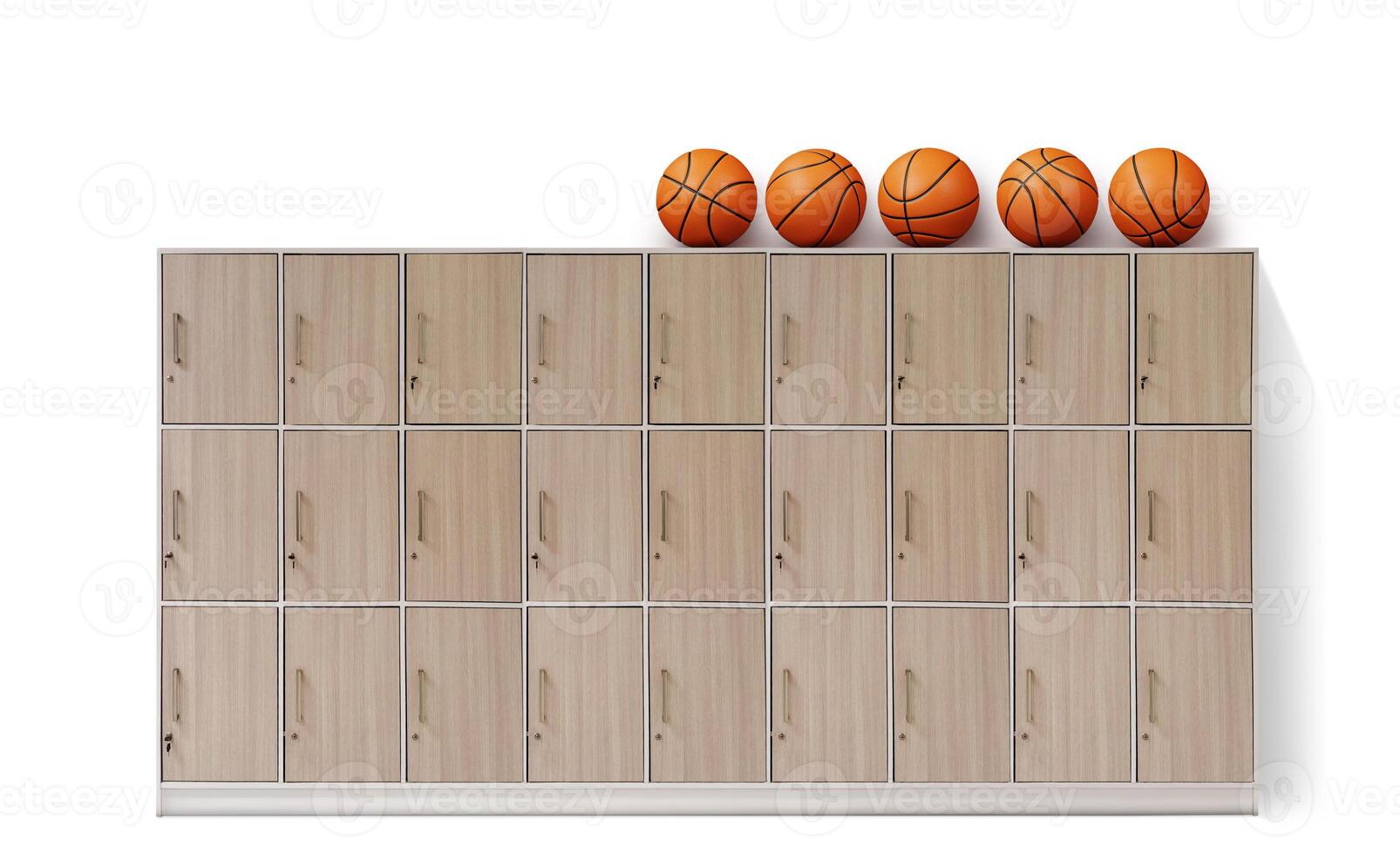 Basketball ball, locker, isolated on white background photo