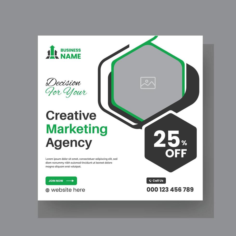 Abstract Advertisement Square Web Post for Company Promotion. Modern Digital Marketing Agency Social Media Post For Business. vector