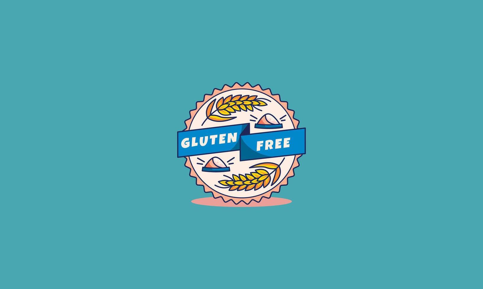 gluten free label vector flat design