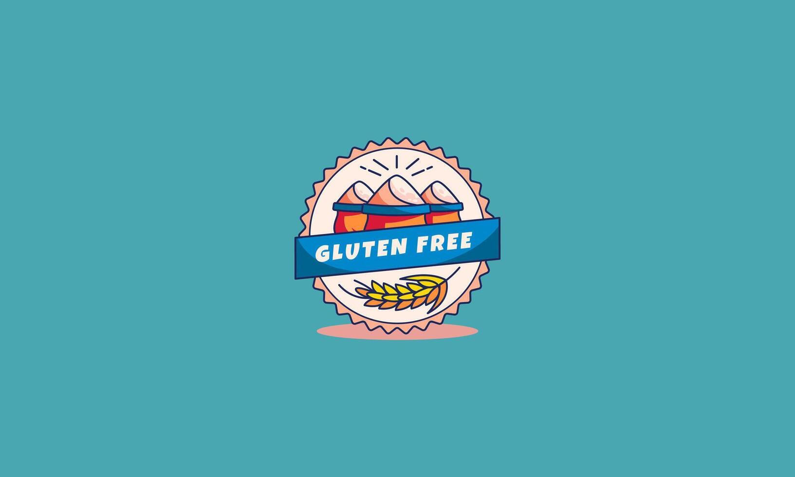 gluten gratis etiqueta vector plano diseño