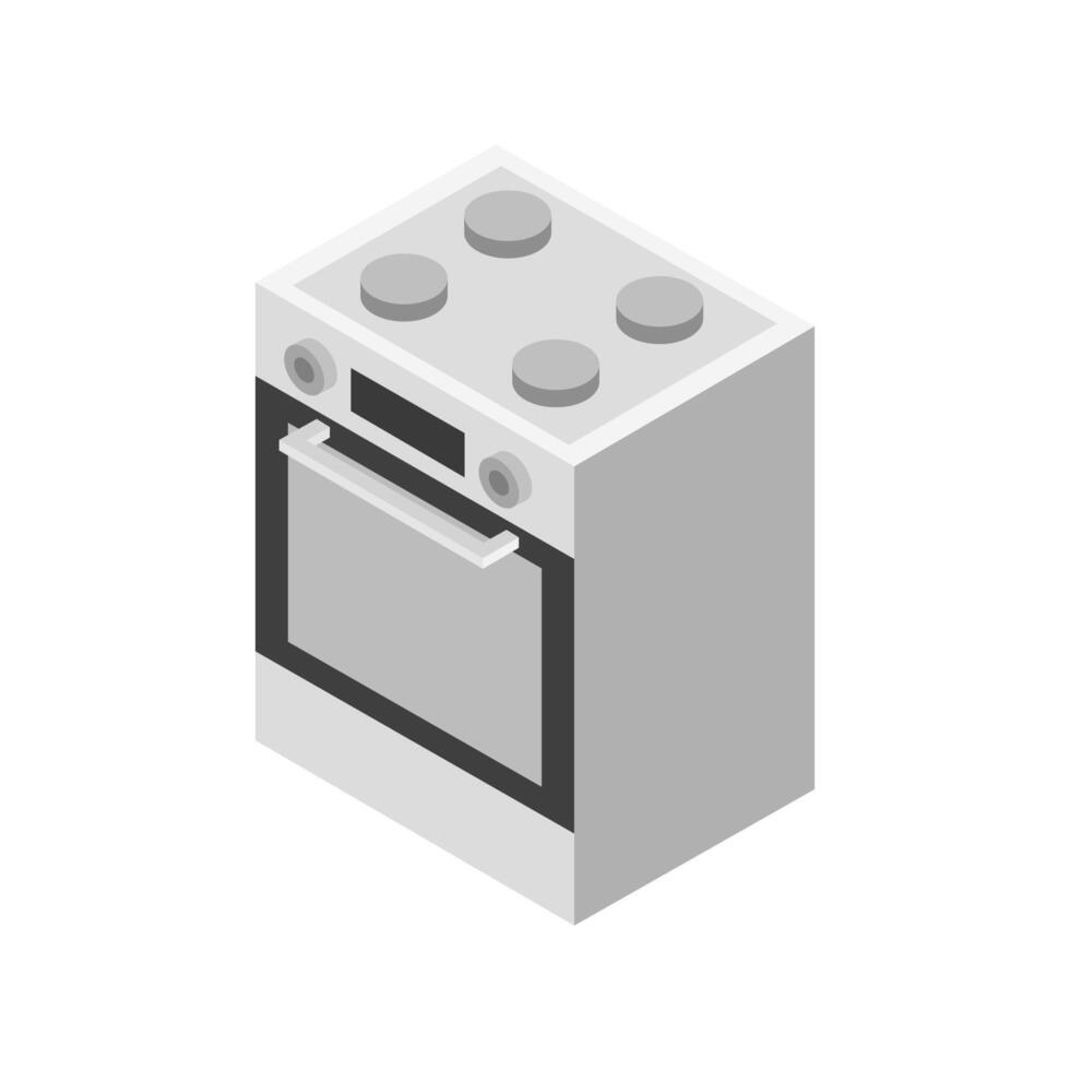 horno isométrico sobre un fondo vector