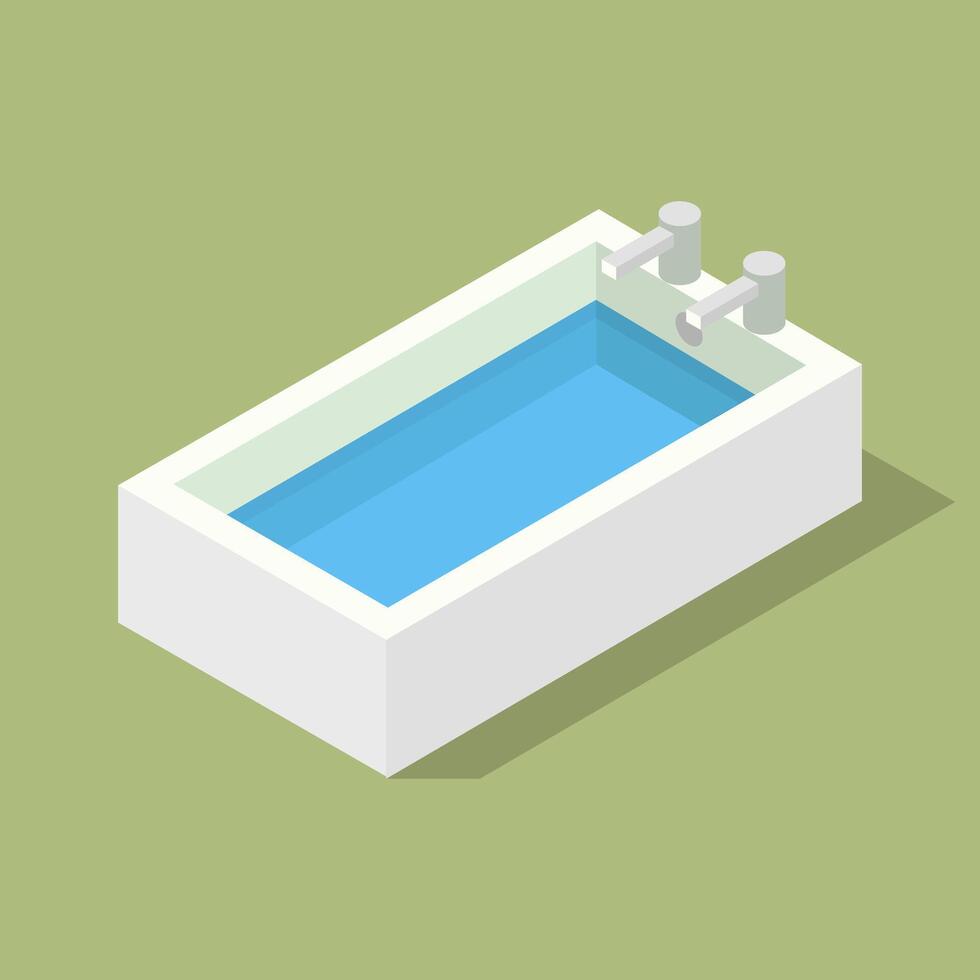 Isometric bathtub on a background vector