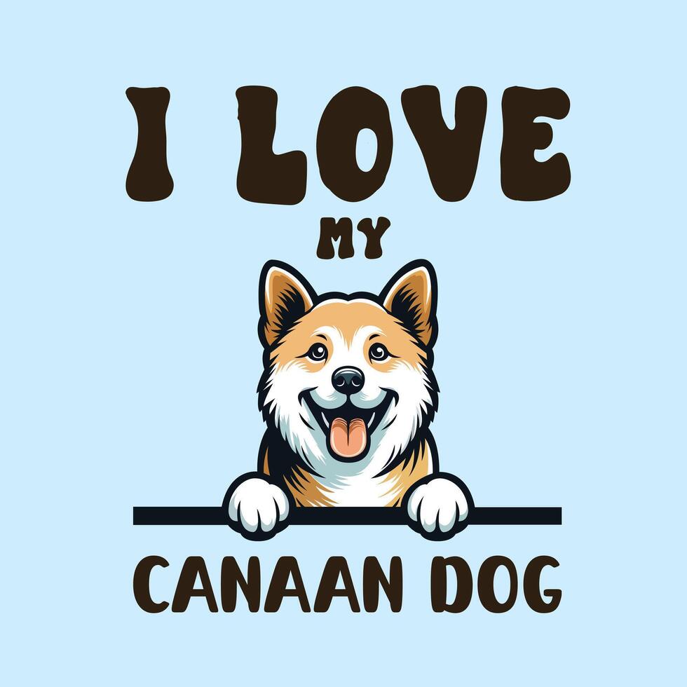 I love my Canaan Dog T-shirt Design vector