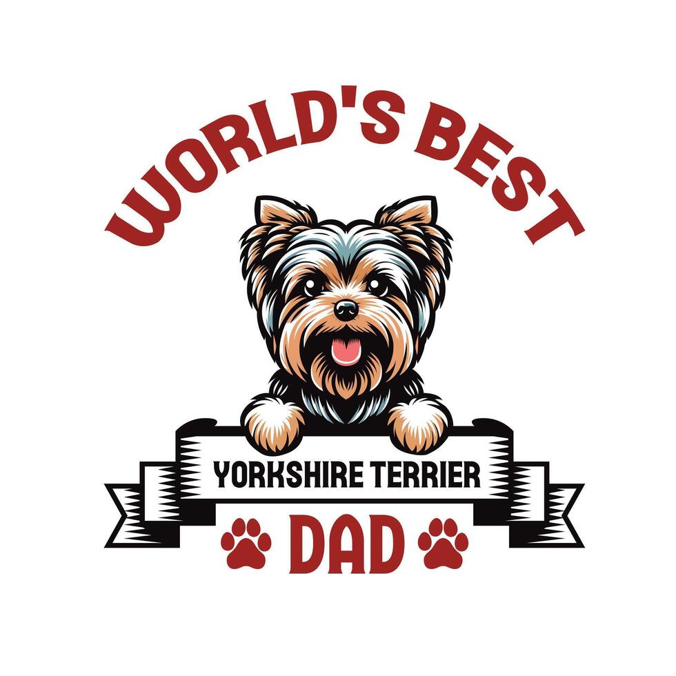 del mundo mejor Yorkshire terrier papá camiseta diseño vector