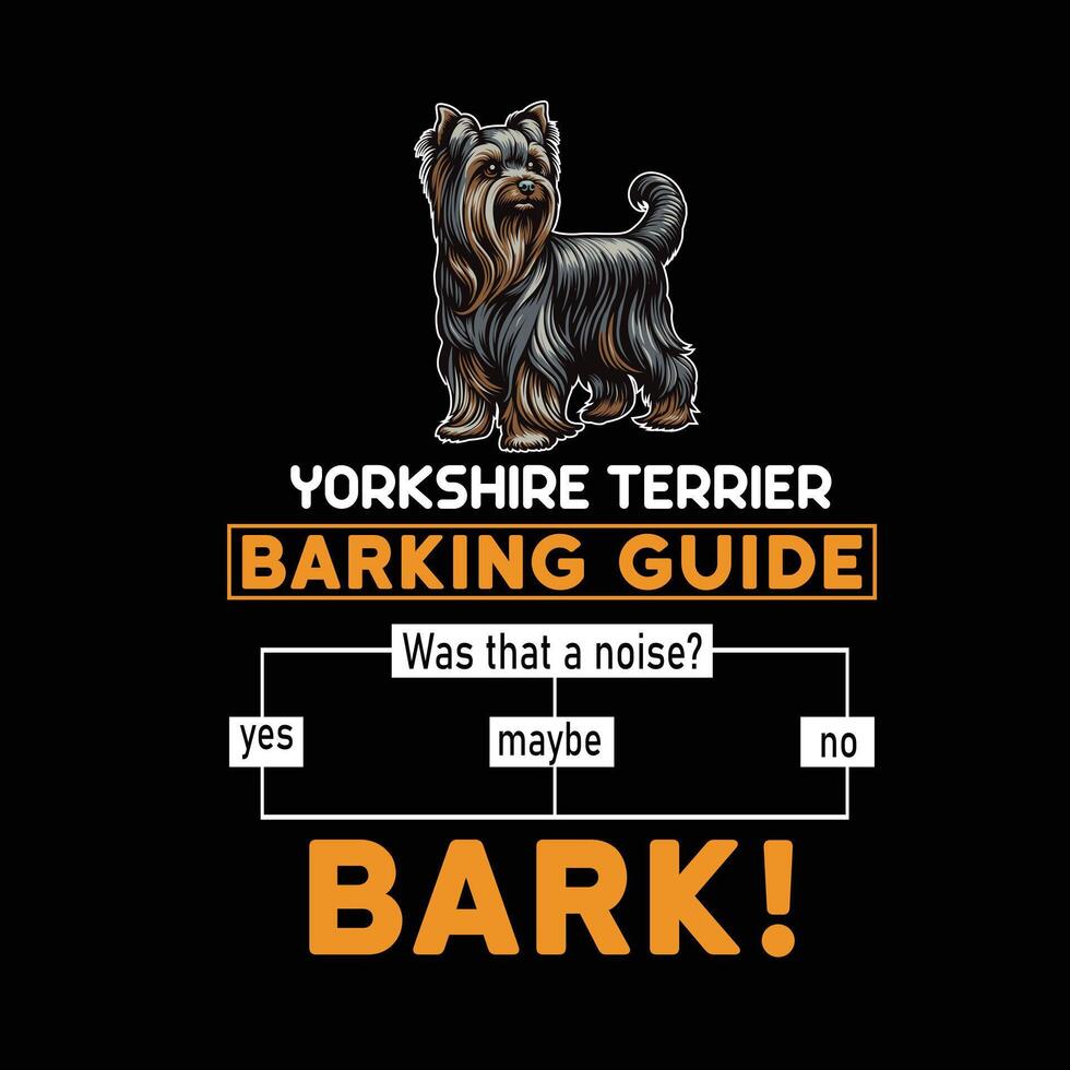 Yorkshire terrier ladrido guía camiseta diseño vector