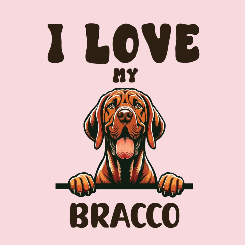 yo amor mi braco perro camiseta diseño vector