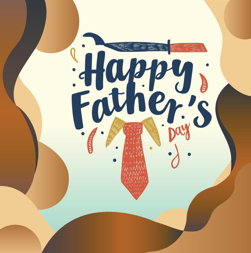 a poster for Father's Day with a tie that says Happy Father's Day vector