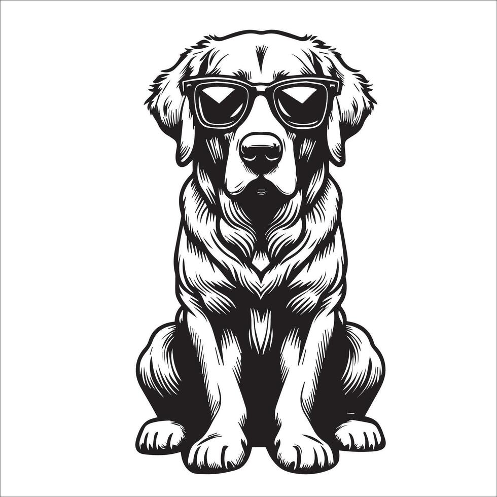 AI generated Chesapeake Bay Retriever Dog wearing sunglasses illustration vector