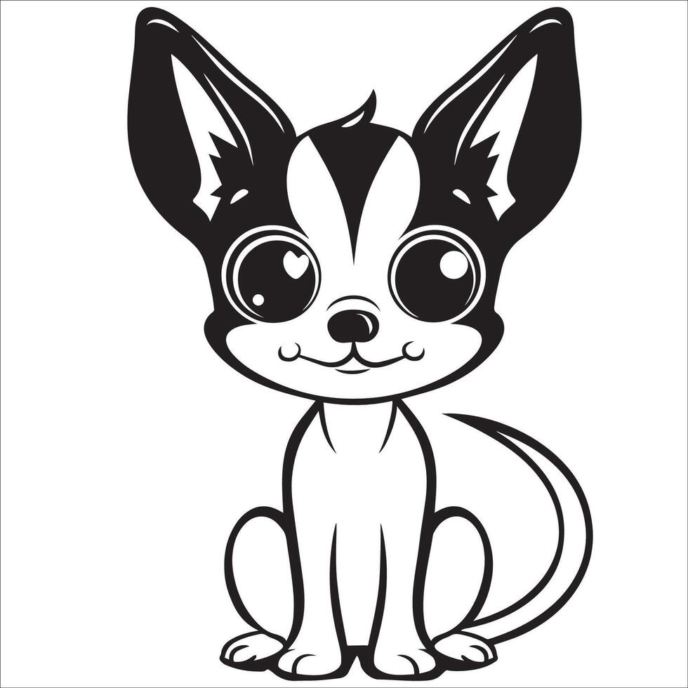 AI generated Toy Fox Terrier Dog is a sitting vector illustration in black and white