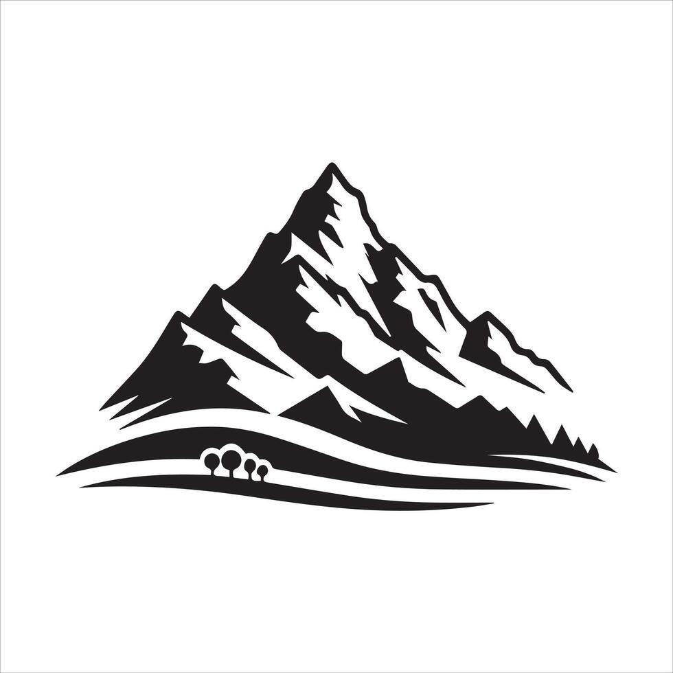AI generated Ama Changtse mountain silhouette vector illustration