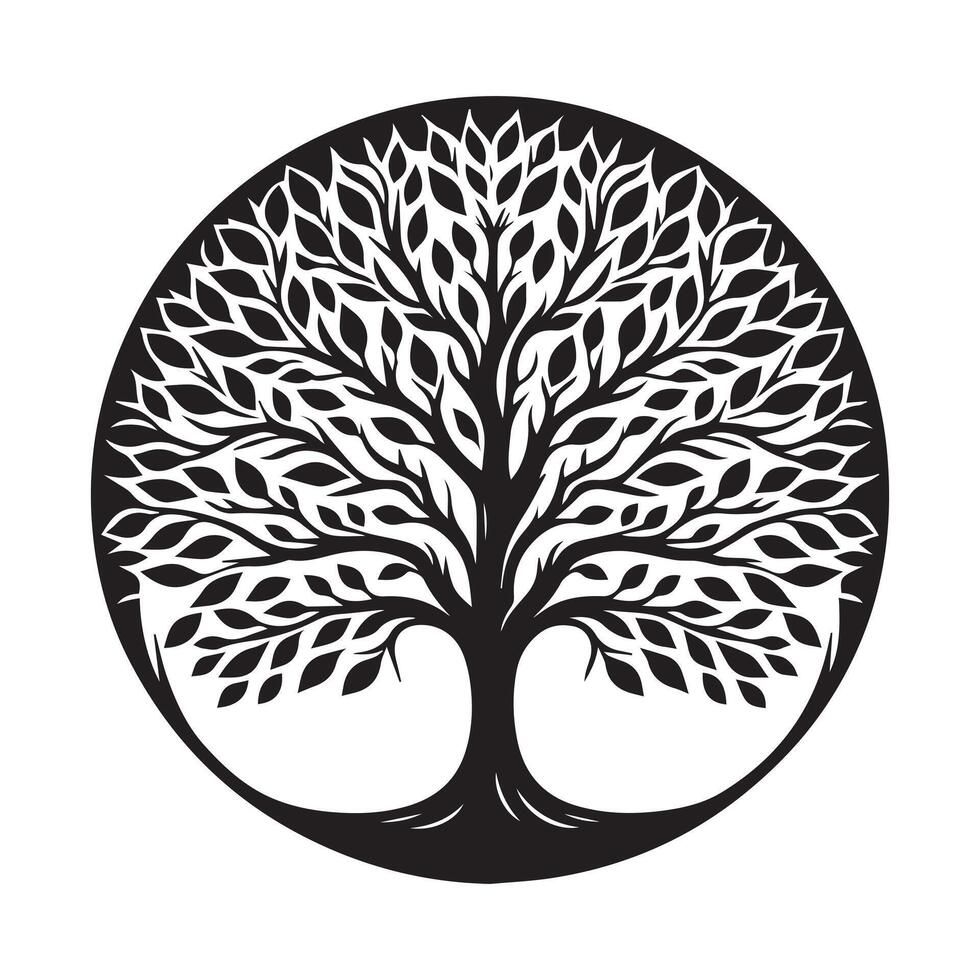 AI generated Tree of Life silhouette vector illustration