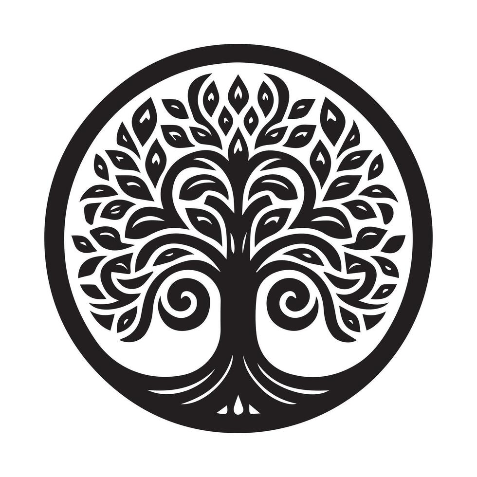 AI generated Tree of Life silhouette vector illustration
