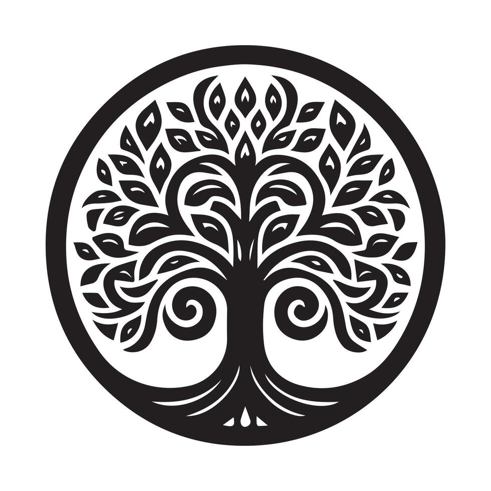 AI generated Tree of Life silhouette vector illustration