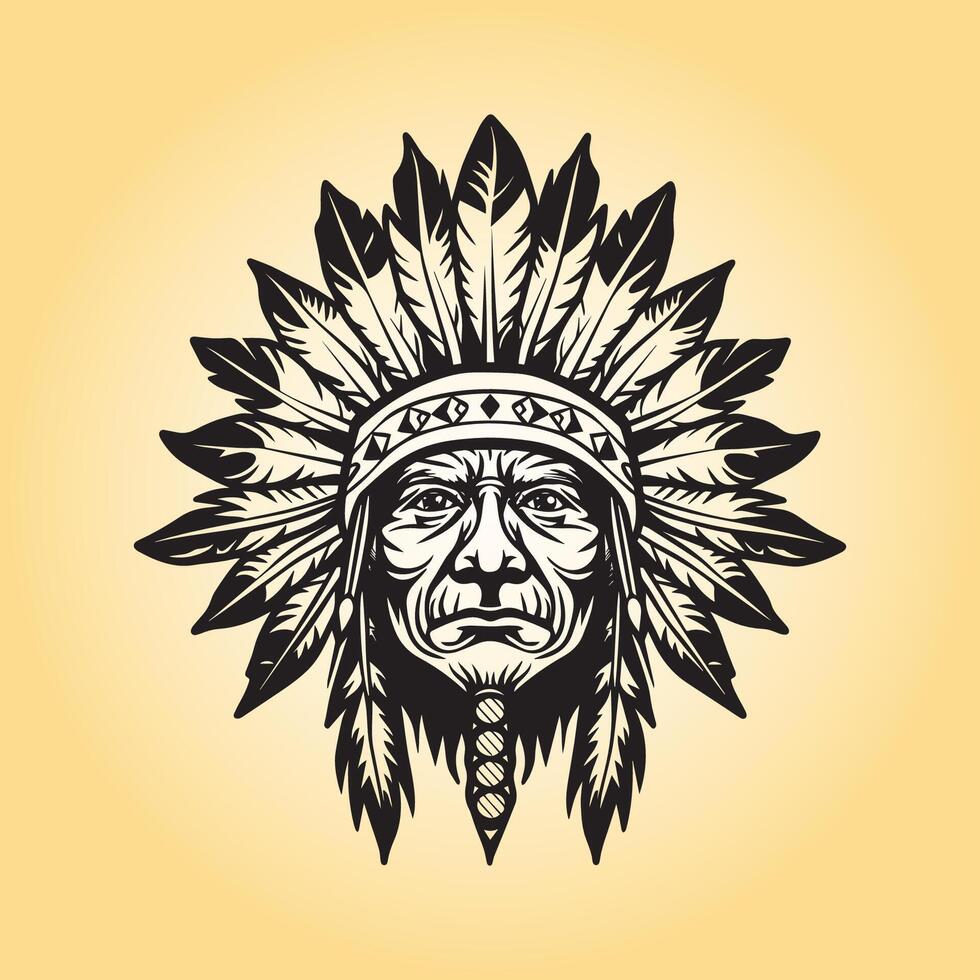 AI generated a drawing of a native American headdress illustration vector